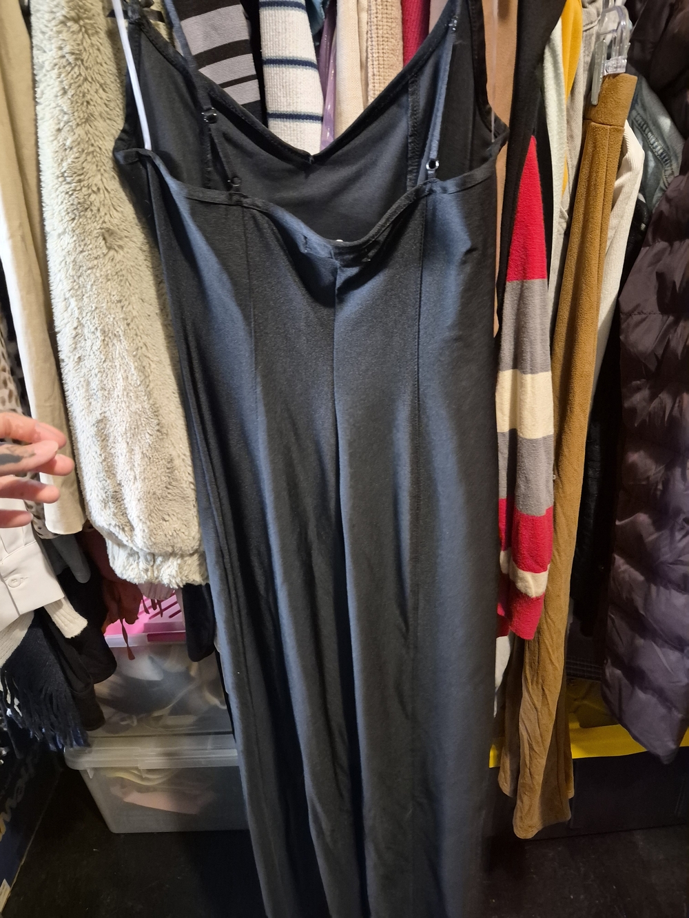 Black Slip Maxi Dress with Adjustable Straps